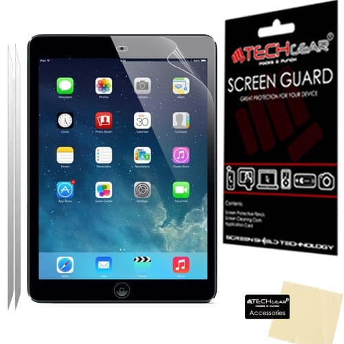Image of TECHGEAR [Pack of 2] Screen Protectors for iPad Air 9.7" & Air 2 (iPad 5 & 6) Clear Screen Protector Guard Covers Compatible with Apple iPad Air & Air 2 (iPad 5 & iPad 6) with Cloth & Applicator Card
