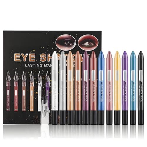 Image of 12 Colors Eyeshadow Stick Set Waterproof Eyeliner Pencil Cream Eyeshadow Pen Long Lasting Glitter Eye Makeup Stick for Women