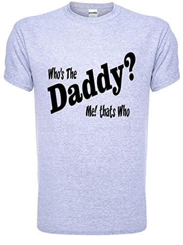 Image of Who's The Daddy Funny Mens T Shirt Small Grey Black Text
