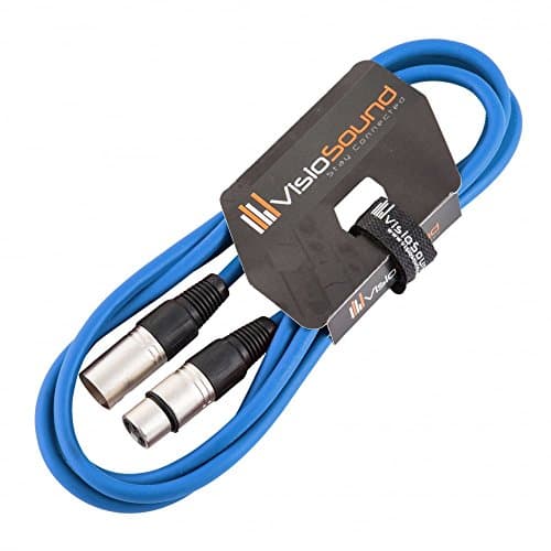 Image of VisioSound Male to Female XLR Mic Lead/Balanced Microphone/Mic Patch Cable / 7 Colours 2m Blue
