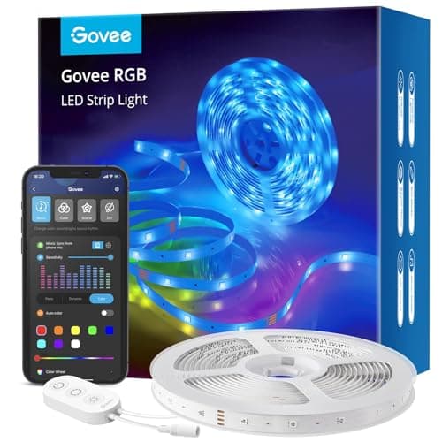 Image of Govee WiFi LED Strip Light 5m, Smart RGB Strip, App Control, Works with Alexa and Google Assistant, Music Sync, LED Lights for Bedroom, TV, Party