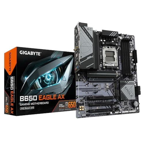 Image of Gigabyte B650 EAGLE AX Motherboard - Supports AMD Ryzen 7000 CPUs, 12+2+2 Phases Digital VRM, up to 7600MHz DDR5 (OC), 1xPCIe 5.0 + 2xPCIe 4.0 M.2, Wi-Fi 6E 802.11ax, GbE LAN, USB 3.2 Gen2