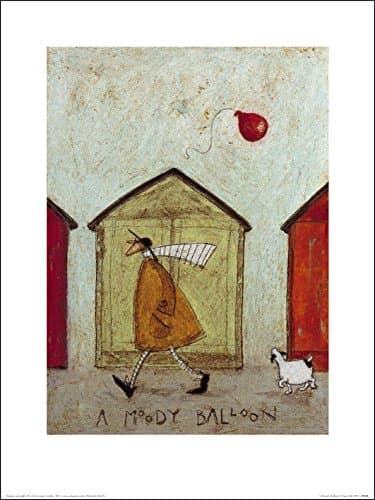 Image of The Art Group "Sam Toft A Moody balloon Paper Art Print, Multi-Colour, 30 x 40 x 1.3 cm