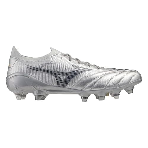 Image of Mizuno Morelia Neo IV Elite Adults SG Rugby Boots Silver (UK Footwear Size System, Adult, Men, Numeric, Medium, 5.5)