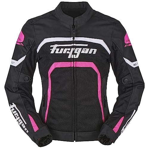 Image of Furygan Womens Mystic Evo Vented Jacket, Black-white-pink, S UK