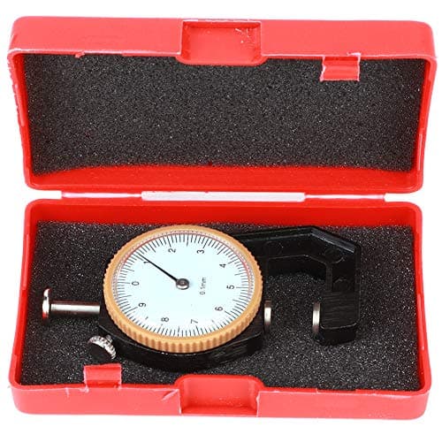 Image of 0-10mm Thickness Gauge Portable Dial Thickness Measuring Tool with Flat Head Probe for Jewelry Leather PCB Board Material Testing