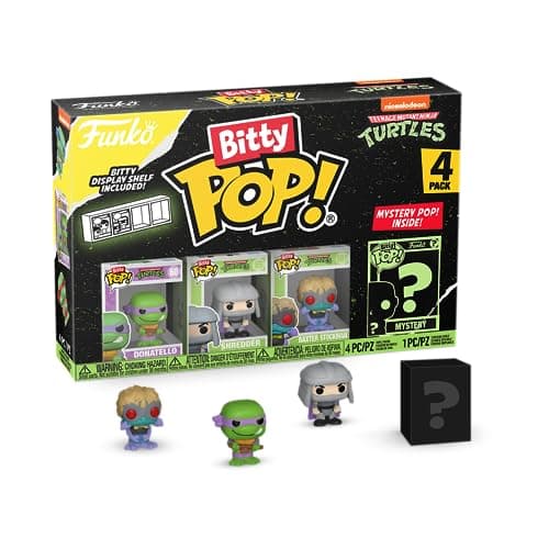 Image of Funko Bitty POP! Teenage Mutant Ninja Turtles - Donatello,Shredder,Baxter Stockman and A Surprise Mystery Mini Figure - 0.9 Inch (2.2 Cm) - TMNT Collectable - Stackable Display Shelf Included