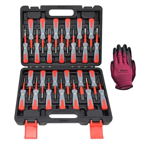 Image of Yuesstloo Universal Terminal Removal Tool Kit, 26 PCS Terminal Removal Tool for Replaces Universal Vehicle Wire Harness Pin Connector Release, Connector Pin Removal Tool