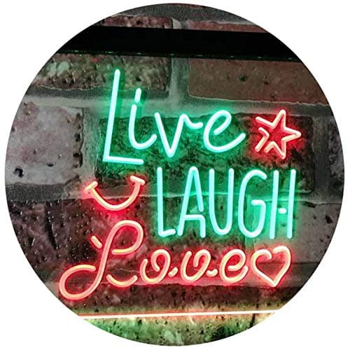 Image of ADVPRO Live Laugh Love Bedroom Display Gift Dual Color LED Neon Sign Green & Red 600 x 400mm st6s64-i3082-gr