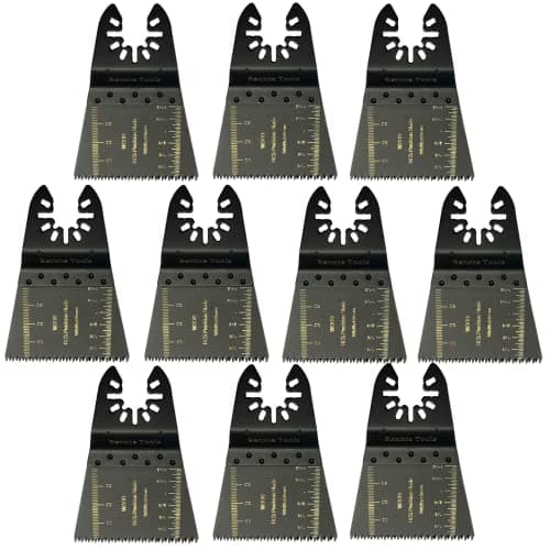 Image of Pack of 10 x 65mm Wide Coarse Oscillating Multi Tool Blades/Wood Cutter Saw Blades Set Compatible with Dremel Fein Multimaster Makita Stanley Worx Dewalt Multi Tool Etc Oscillating Multitool Blade