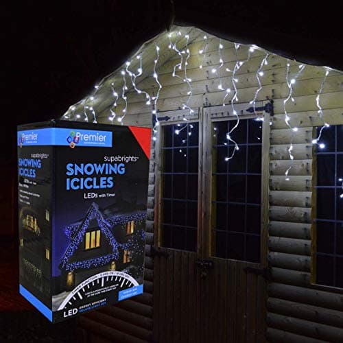 Image of Premier Decorations - 480 Multi Action Snowing Icicles LED Lights with Timer - White