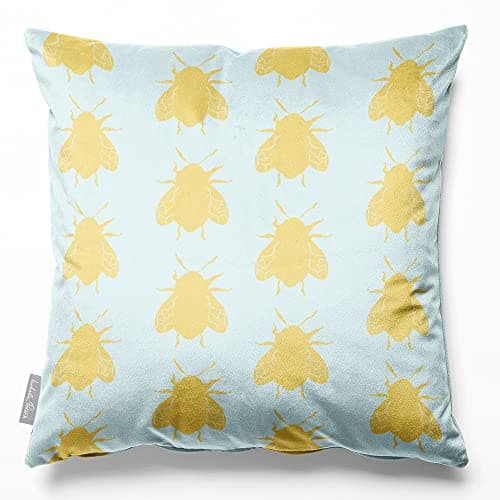 Image of Izabela Peters Velvet Cushions - Eco-Friendly, Filled, 40 cm, Duck Egg Blue - Chair, Sofa & Seat Cushions