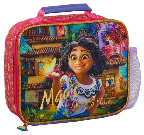 Image of Disney Encanto Lunch Bag with Bottle Holder Girls School Lunchbox Insulated Cooler Bag