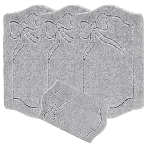Image of emmahome ROMANY GYPSY WASHABLE 4PCS MAT/RUG SET, CARAVAN/MOBILE HOME TOURER SIZES, 67X120CM, LEAFY Smart (Grey)
