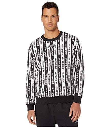 Image of adidas Originals Men's Crew Neck Sweatshirt Sweater, Black/White, S