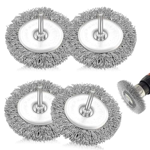 Image of Rotary Steel Wire Wheel Brush, 4 Pcs 100mm Wire Brushes Drills Wheel Cup Brush Metal Brushes for Drill for Rust Removal Polishing Paint Weld Cleaning