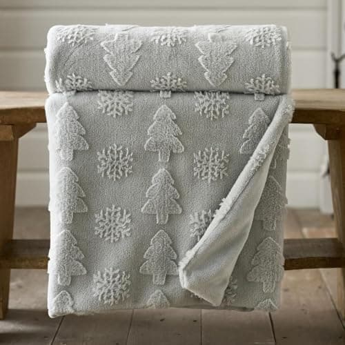 Image of Deyongs Winter Forest Silver Sculptured Ultrasoft Faux Fur 130cm x 150cm Throw