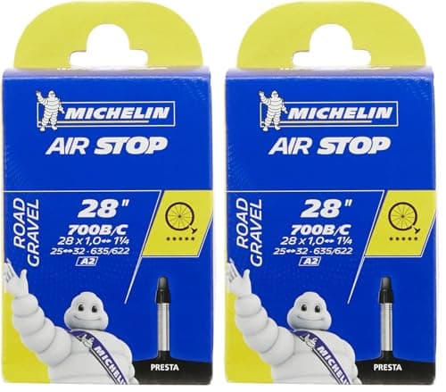 Image of Michelin Airstop 25 Butyl PV Tube - Black, 40 mm (Pack of 2)