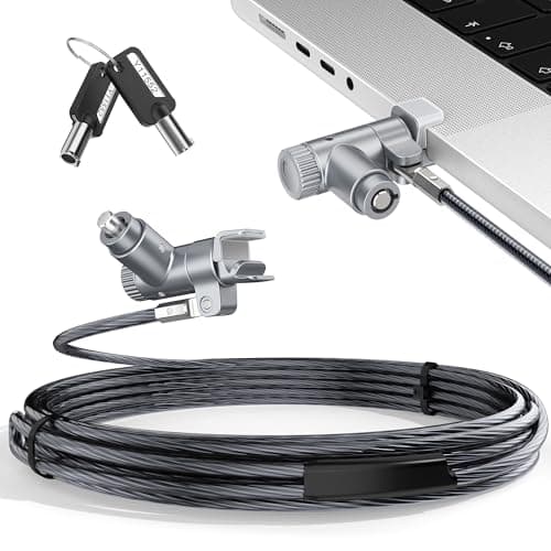 Image of AboveTEK Laptop Locking Cable for MacBook Pro 14/16 (2021–2024), Anti-Theft Keyed Laptop Security Lock, 6.56ft Cut-Resistant Steel Computer Lock Cable, Rotatable & Portable Design