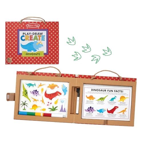 Image of Melissa & Doug Natural Play: Play, Draw, Create Reusable Drawing & Magnet Kit – Dinosaurs (41 Magnets, 5 Dry-Erase Markers) - FSC-Certified Materials