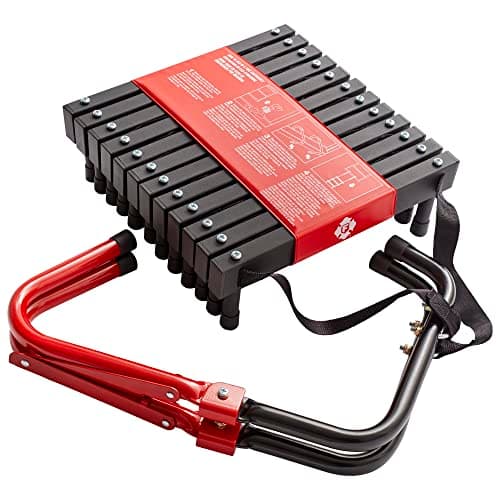 Image of First Alert Two-Story Fire Escape Ladder, 14 Feet, Steel, Anti-Slip, Black