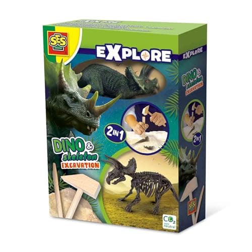 Image of SES Creative Dino and skeleton excavation 2 in 1 - Triceratops