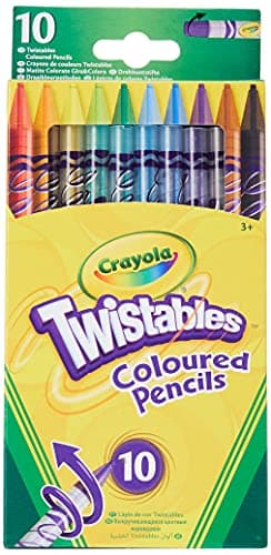 Image of CRAYOLA Twistables Colouring Pencils, Simply Twist for More Colouring Fun - No Need to Sharpen, Ideal for Kids Aged 3+, Assorted Colours, 10 Count