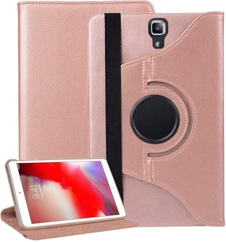 Image of World biz Case for Samsung Galaxy Tab S4 10.5 inch 2018 (SM-T830 T835), 360 Degree Rotation Protective Stand Leather Folio Cover, Auto Wake/Sleep, Rotating Case for Tab T830/T835 (Rose Gold)
