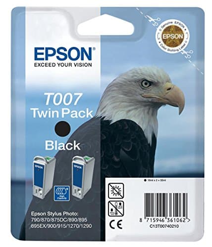 Image of Epson Original T007402 T007 Ink Cartridge, Twin Pack, Black, Genuine