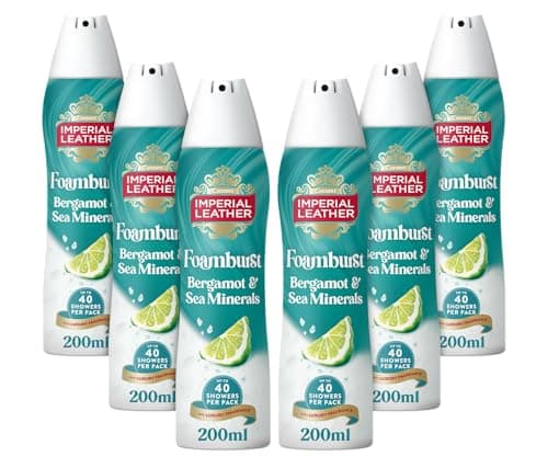 Image of Imperial Leather Bergamot & Sea Minerals Foamburst Gel to Foam Body Wash Shower Gel, Rich Foaming Body Wash with Luxury Fragrance, Vegan & Cruelty Free (6 x 200ml)