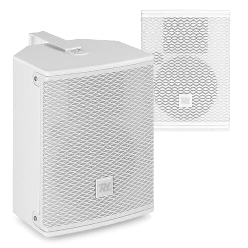 Image of Power Dynamics 2x PDW6W 6.5" Passive Wall Mount Speakers - 150W White Installation Speakers with 2-Way Bass-Reflex Design & Adjustable Brackets for Retail, Office, & Restaurant Audio - wall speaker
