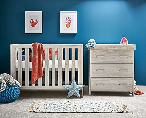 Image of Obaby Nika Mini 2 Piece Room Set - Grey Wash, Textured Oak