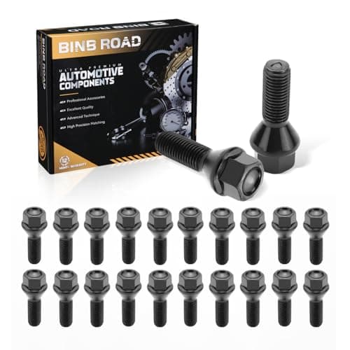 Image of BINB ROAD 36136781150 Wheel Lug Bolt M12×1.5 Black Compatible with BMW 1 3 5 X Z Series Mini E46 325 E90 E39 E60 E53,20Pcs