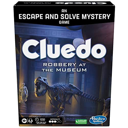 Image of Hasbro Gaming Cluedo Robbery at the Museum, Escape Room Family Board Game for 1-6 Players, Detective Games for Boys and Girls, Fun Toy