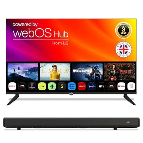 Image of Cello 43" Smart LED TV with 80W 2.1 channel Bluetooth soundbar, webOS, Netflix, Prime Video and HDMI