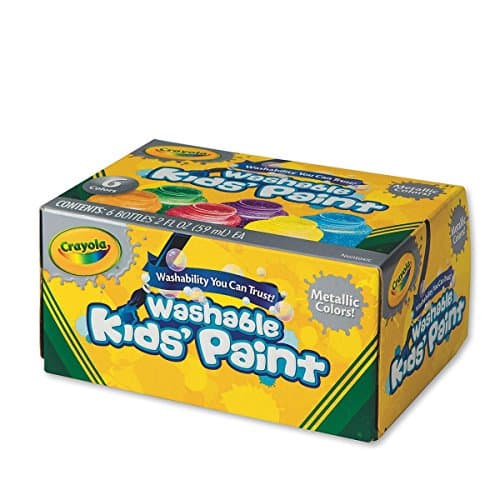 Image of CRAYOLA Washable Metallic Paint - Assorted Colours (Pack of 6) | Add Some Extra Shine to Your Arts & Crafts! | Ideal for Kids Aged 3+