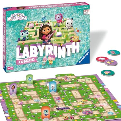Image of Ravensburger Gabby's Dollhouse Labyrinth Junior Moving Maze Board Game for Kids Age 4 Years Up - New 2024