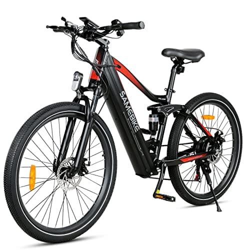 Image of SAMEBIKE Electric Mountain Bike for Adults | 48V 14Ah Removable Battery | 26"x2.1" Fat Tires & 7-Speed Gears | Hydraulic Disc Brakes | 100KM PAS Range | IP54 Waterproof