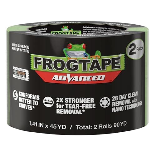 Image of Frog Tape Green Advanced Painters Masking Tape Multi-Surface with PAINTBLOCK, Conforms Around Curves & Contours, Tear-Free Removability 36mm x 41.1m Twin Pack