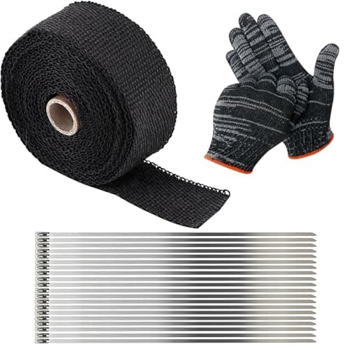 Image of Exhaust Repair Kit, Exhaust Wrap and Exhaust Bandage, 22-Pcs Set Includes 5-Meter Tape, 20 Stainless Steel Zip Ties, and Gloves, Ideal for Car Repair, Vehicle Maintenance, and Emergency Fixes