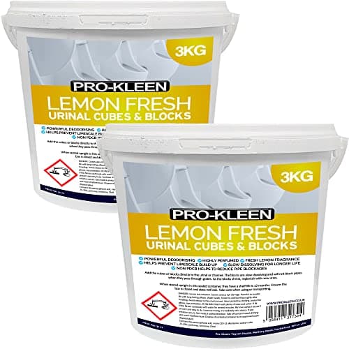 Image of Pro-Kleen Urinal Channel Blocks 3KG - Lemon Fragrance - Non PDCB - Slow Dissolving - 30 Day Control (2 x 3kg)