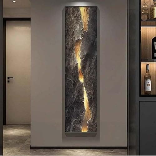 Image of Modern LED Wall Art –3D Backlit Abstract Cracked Stone Panel, Lighted Wall Decor for Living Room, Bedroom & Hallway(A)