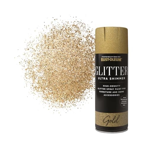 Image of Rust-Oleum Ultra Shimmer Gold Gloss Glitter Effect Multi-Surface Topcoat Spray Paint 400ml Aerosol