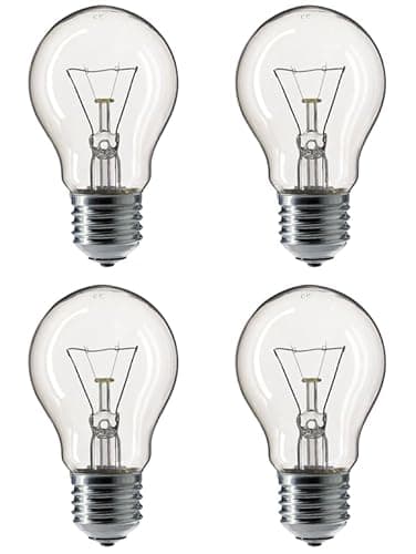 Image of 4 Pack 60W Traditional Ever Ready Clear Classic GLS Bulbs, ES E27 Edison Screw Cap, 100% Dimmable, 620 Lumens, 2700K Warm White, 230V AC, for Pendants, Lamps and Wall Lights