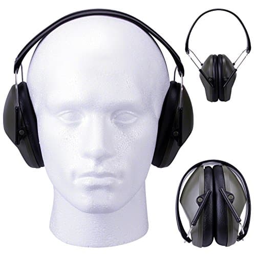 Image of GunTuff Folding Compact Shotgun Ear Defenders Shooting Hearing Muffs Hunting Green