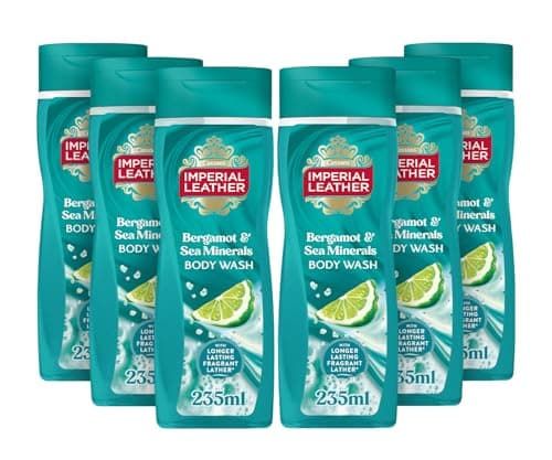 Image of Imperial Leather Bergamot & Sea Minerals Body Wash Shower Gel, Rich Creamy Lather & Long-lasting Luxury Fragrance, Vegan & Cruelty Free (6 x 235ml)