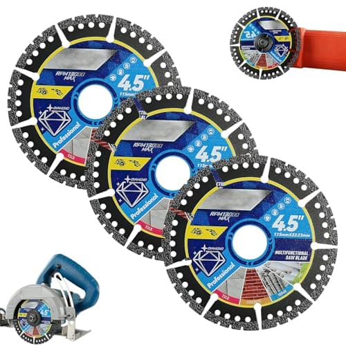 Image of Divove Cutting Discs 115mm Diamond Cutting Disc 3Pcs, Angle Grinder Discs Tile Cutting Disc for Angle Grinder, 4.5" Grinder Blades Dry/Wet Cutting for Concrete, Wood, Steel, PVC, Marble