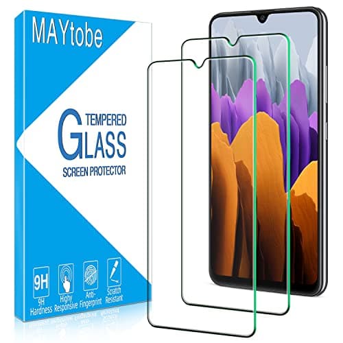Image of MAYtobe [2 Pack] Screen Protector For Samsung Galaxy A31, A32 4G, M22, A22 4G Tempered Glass, 9H Hardness, Bubble Free, Anti Scratch, Easy to Install, HD Transparent