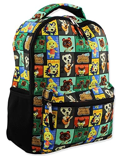 Image of Nintendo Animal Crossing Kids 16 Inch School Backpack, Black, One Size, Nintendo Animal Crossing Kids 16 Inch School Backpack