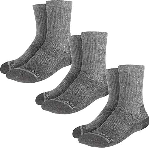Image of Rymora Merino Wool Blend Walking Hiking Socks for Men & Women (Moisture Wicking, Breathable, Seamless) (3 Pairs - Grey) (Medium: UK 7-10 / EU 40-44) [M]